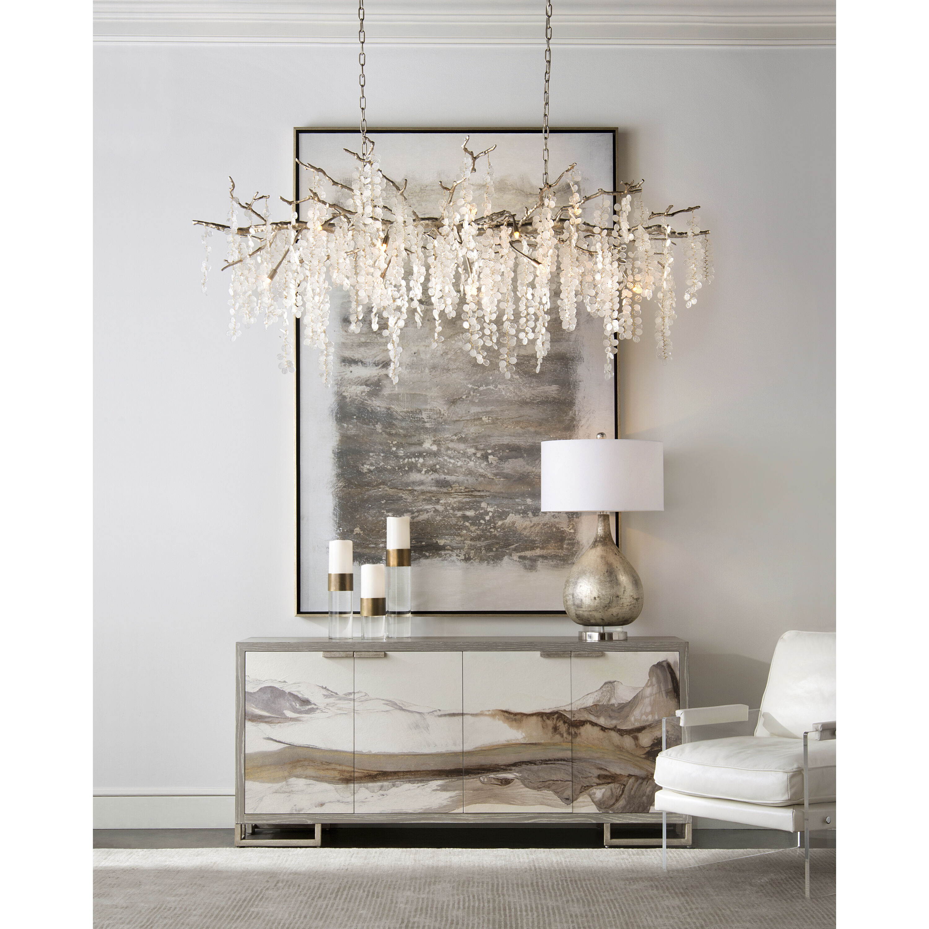 Shiro-Noda 15 Light Champagne Chandelier Ceiling Light